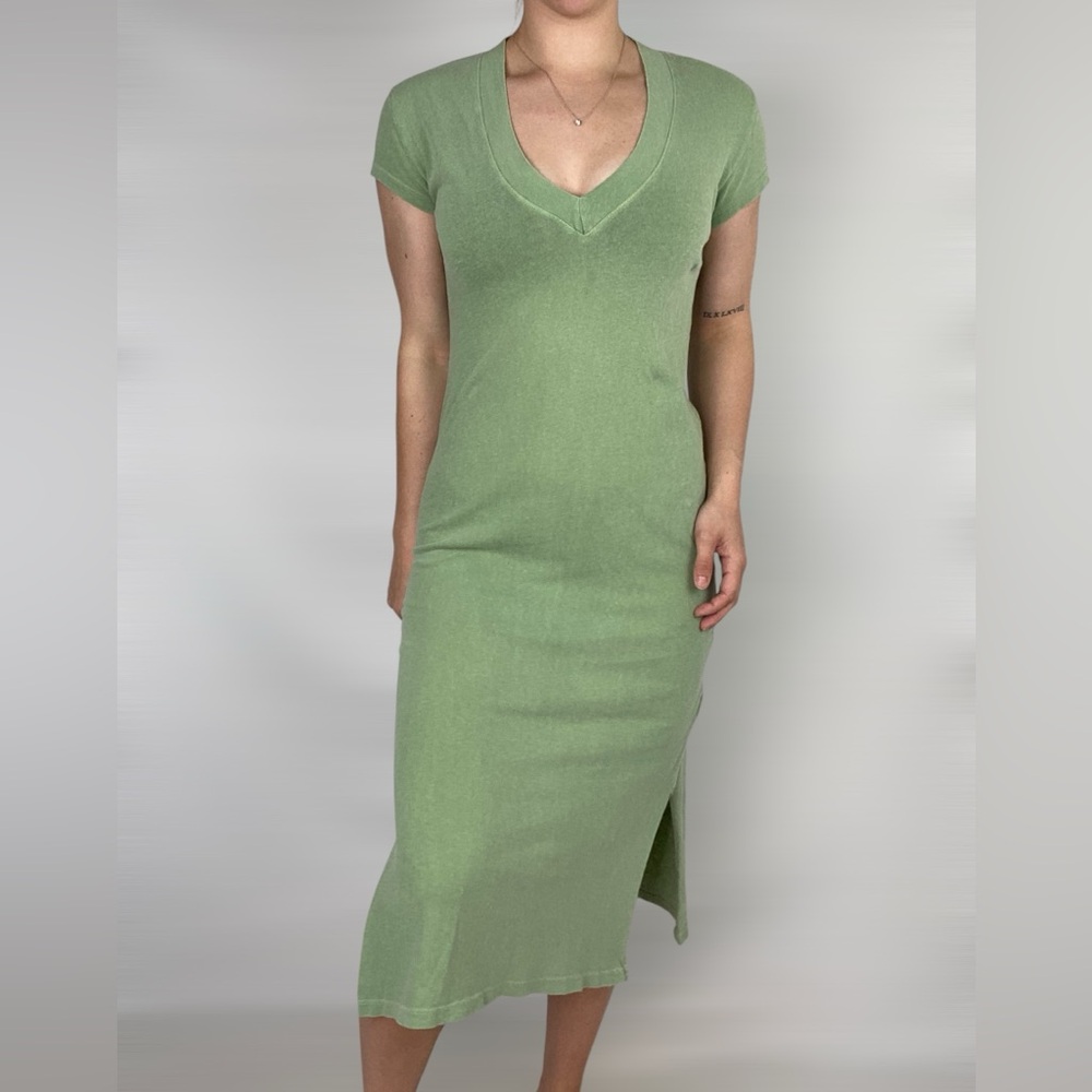 PERFECTWHITETEE Abbey V Neck T Shirt Dress Recycled Cotton Maxi‎ Relaxed Fit